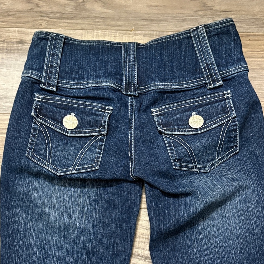 Younique Dark Blue Cropped Jeans with Button Detail - Picture 4 of 6
